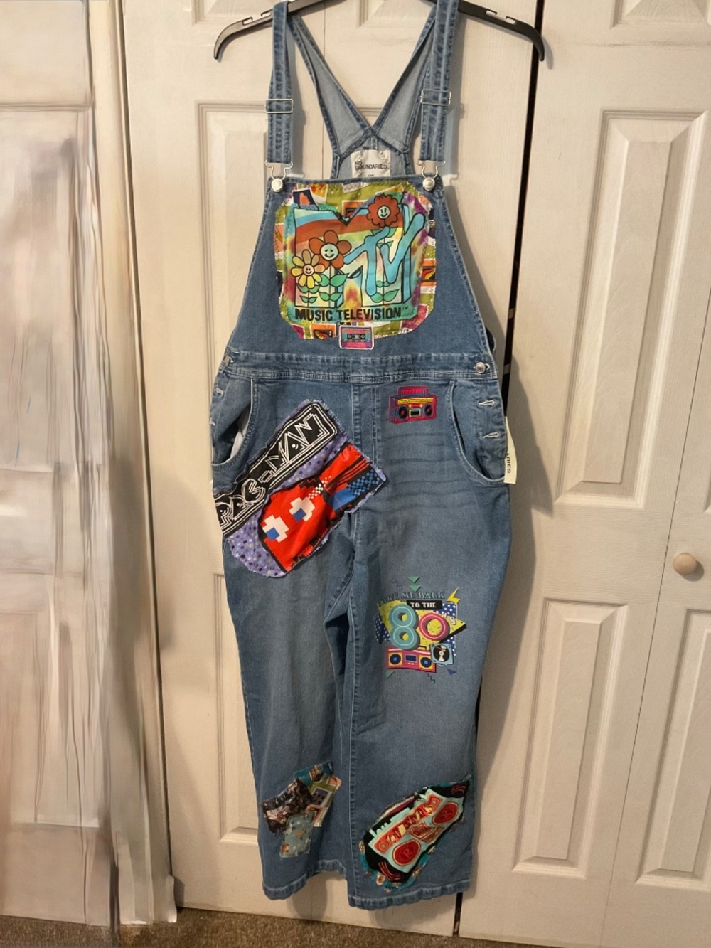 Women's Handmade 80s Themed Designed Denim Overalls - Size Women's XL